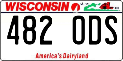 WI license plate 482ODS