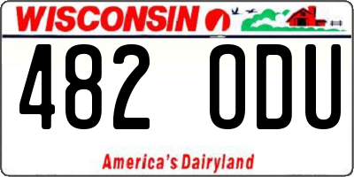 WI license plate 482ODU