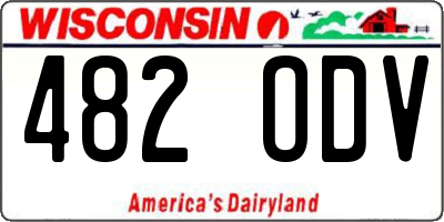 WI license plate 482ODV