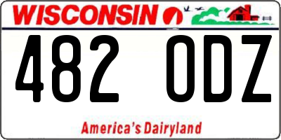 WI license plate 482ODZ
