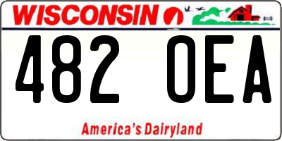 WI license plate 482OEA