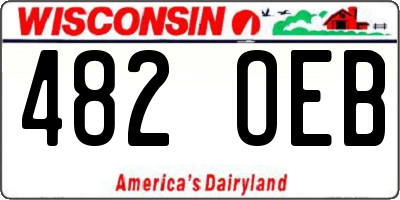 WI license plate 482OEB