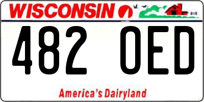WI license plate 482OED