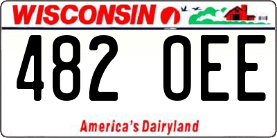 WI license plate 482OEE