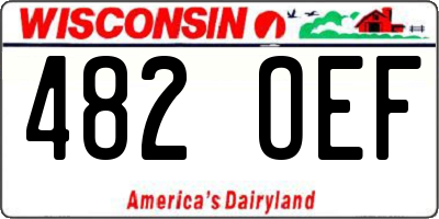 WI license plate 482OEF