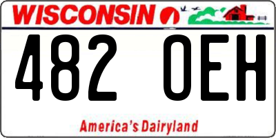 WI license plate 482OEH