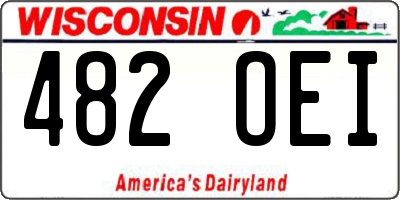 WI license plate 482OEI