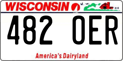 WI license plate 482OER