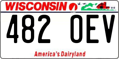 WI license plate 482OEV