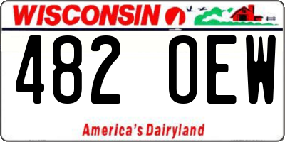 WI license plate 482OEW