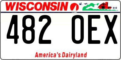 WI license plate 482OEX