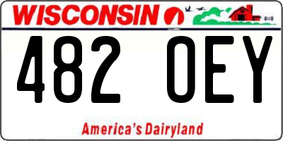 WI license plate 482OEY