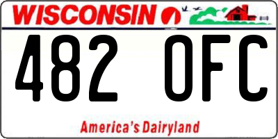 WI license plate 482OFC
