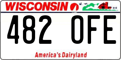 WI license plate 482OFE