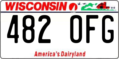 WI license plate 482OFG