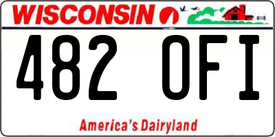 WI license plate 482OFI