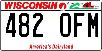 WI license plate 482OFM