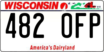 WI license plate 482OFP