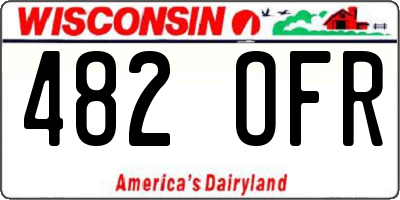 WI license plate 482OFR