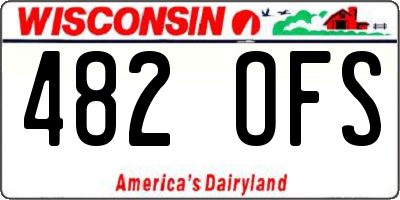 WI license plate 482OFS