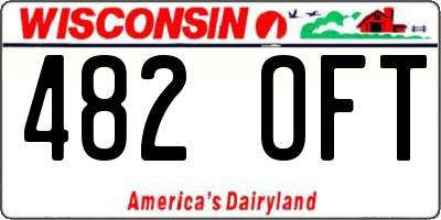 WI license plate 482OFT
