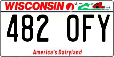 WI license plate 482OFY
