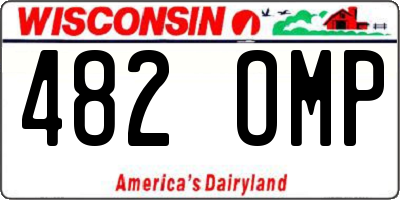 WI license plate 482OMP