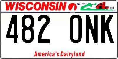 WI license plate 482ONK
