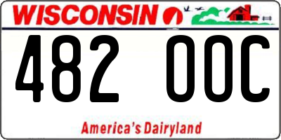 WI license plate 482OOC
