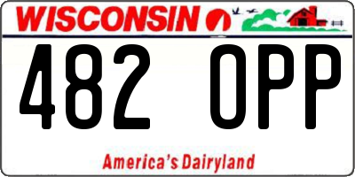 WI license plate 482OPP