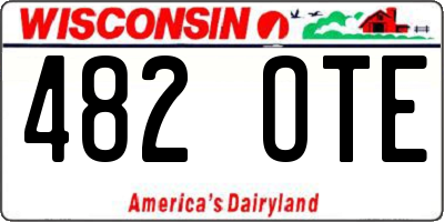 WI license plate 482OTE