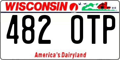 WI license plate 482OTP