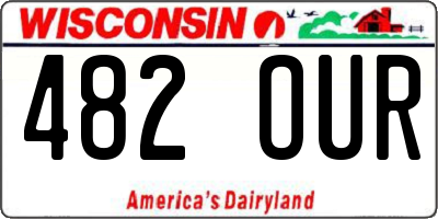 WI license plate 482OUR