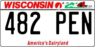 WI license plate 482PEN
