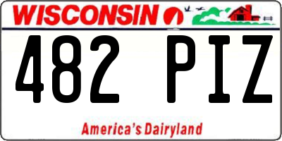 WI license plate 482PIZ
