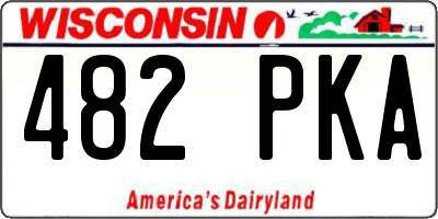 WI license plate 482PKA