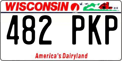 WI license plate 482PKP