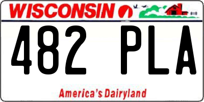 WI license plate 482PLA
