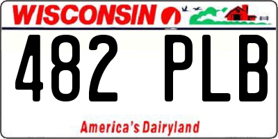 WI license plate 482PLB