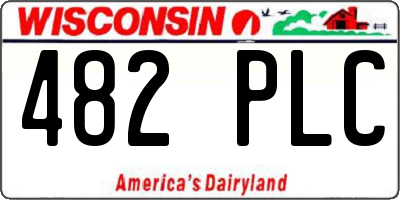 WI license plate 482PLC