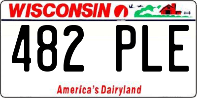 WI license plate 482PLE