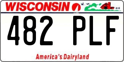 WI license plate 482PLF