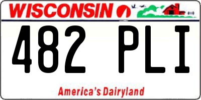 WI license plate 482PLI