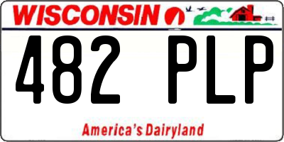 WI license plate 482PLP
