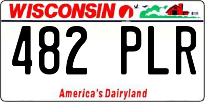 WI license plate 482PLR