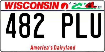 WI license plate 482PLU