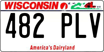 WI license plate 482PLV