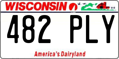 WI license plate 482PLY