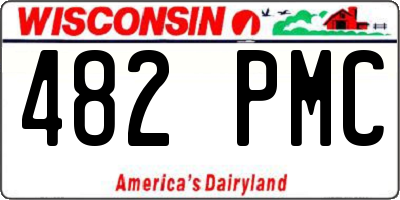WI license plate 482PMC