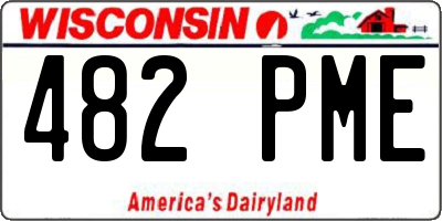 WI license plate 482PME
